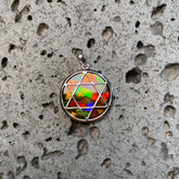 斑彩镂空六芒星单面吊坠