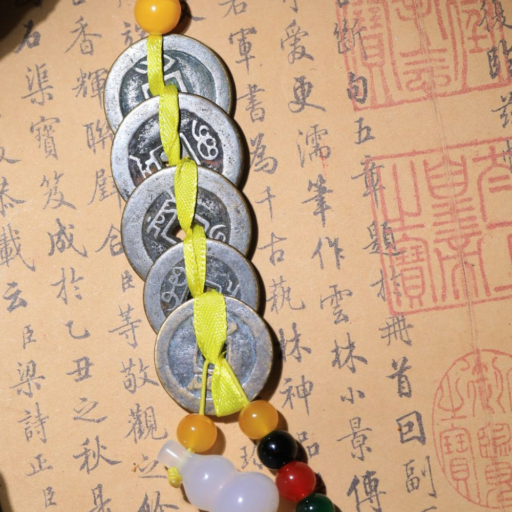 茅山上清五行珠白葫蘆五帝錢