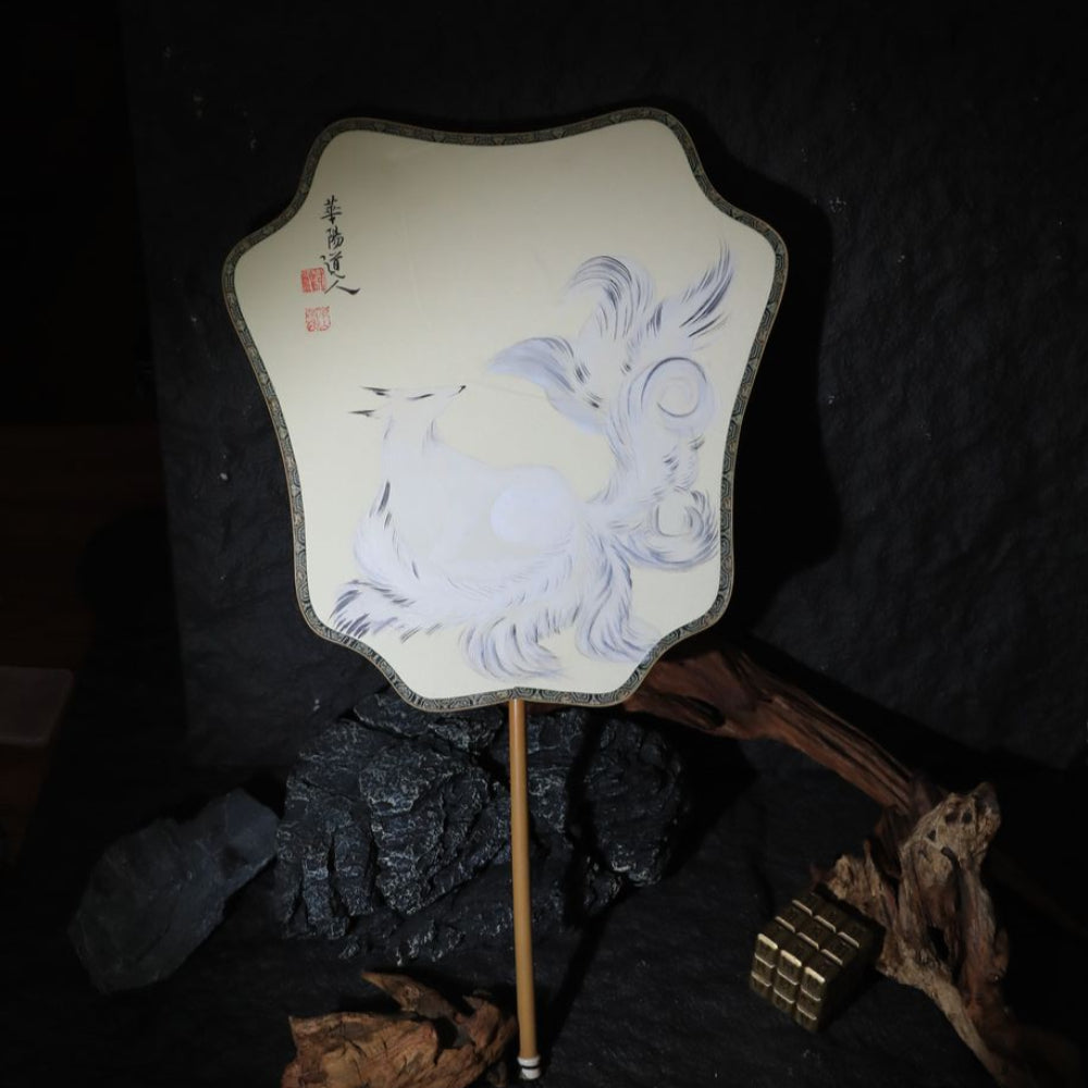 茅山上清九尾狐王扇子白色