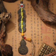 茅山上清銅牌葫蘆五帝錢掛飾