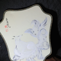 茅山上清九尾狐王扇子白色