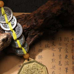 茅山上清八卦鏡五帝錢掛飾