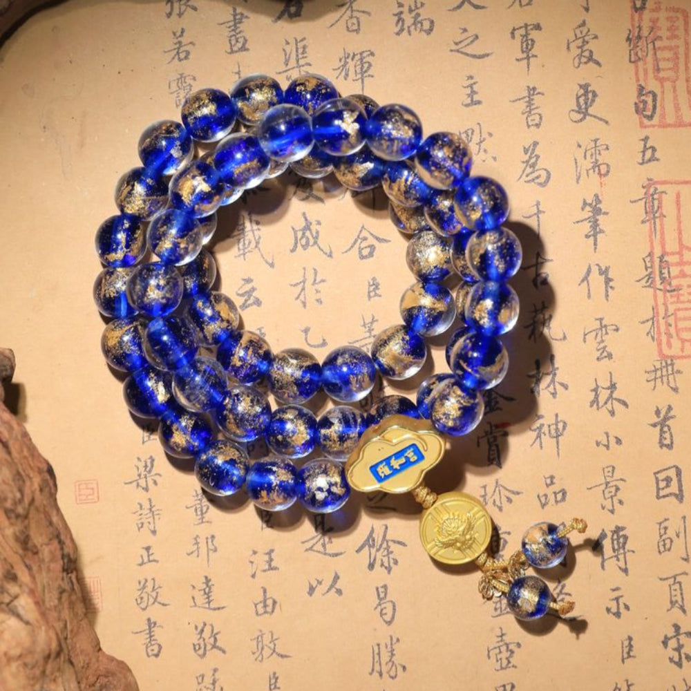 藍色金箔手串多圈