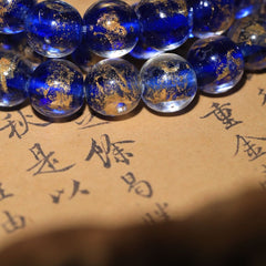 茅山上清藍色金箔手串多圈