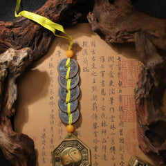 茅山上清八卦鏡五帝錢掛飾