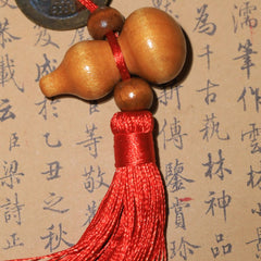 檀木祥雲五帝錢掛飾
